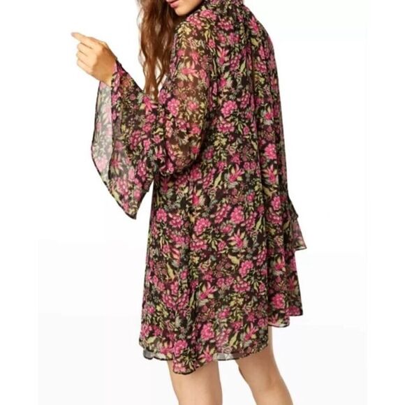 MISA Los Angeles Saint Floral Dress Belted Chiffon Mini Dress Small - Picture 6 of 11